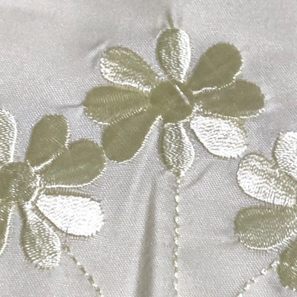 Legendery Pillow Cases Queen Size 20” x 30” Yellow Floral Embroidery